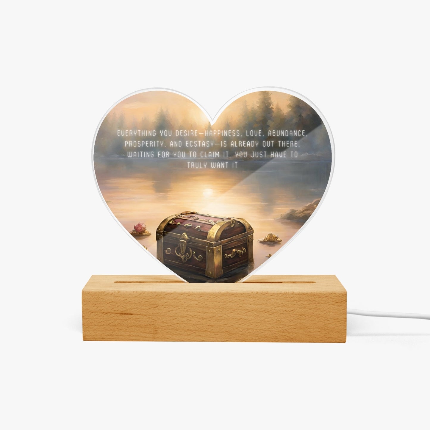 Abundance Acrylic Plaque with Stand - Heart
