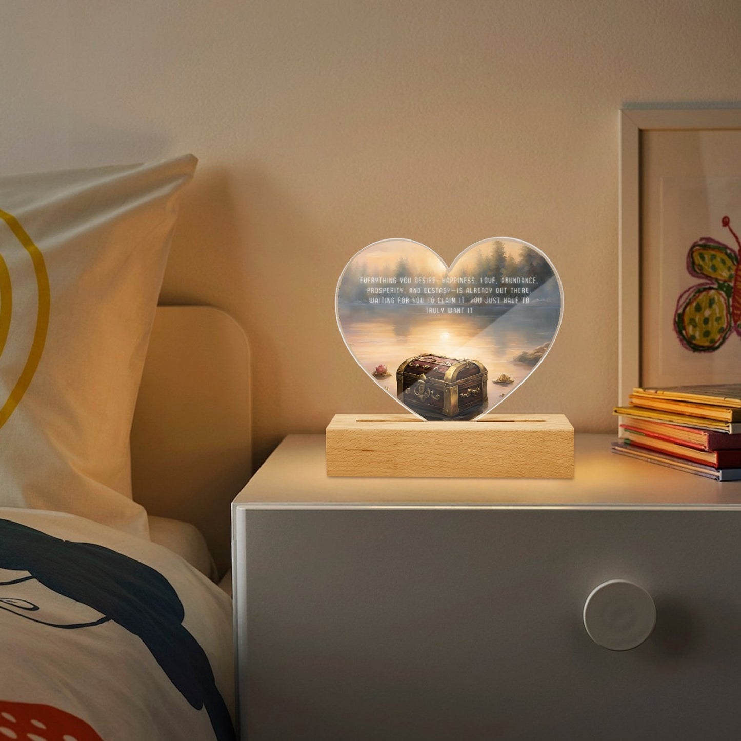 Abundance Acrylic Plaque with Stand - Heart