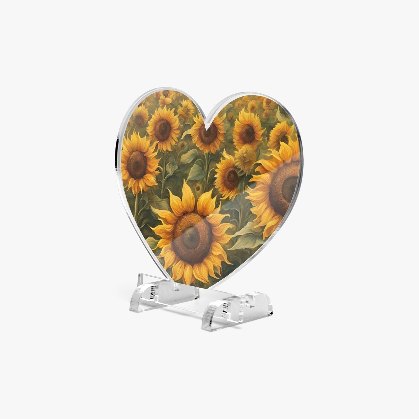 Flower Acrylic Plaque with Stand - Heart