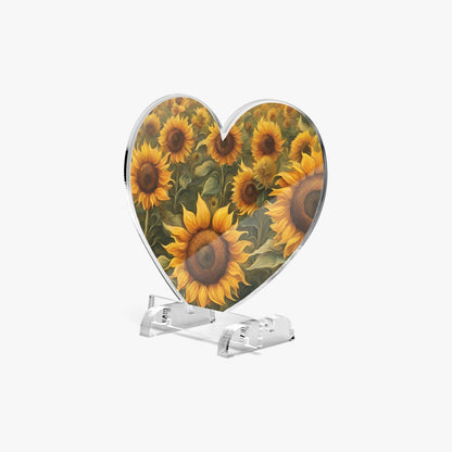 Flower Acrylic Plaque with Stand - Heart