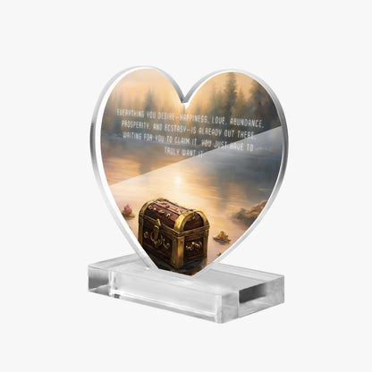 Abundance Acrylic Plaque with Stand - Heart