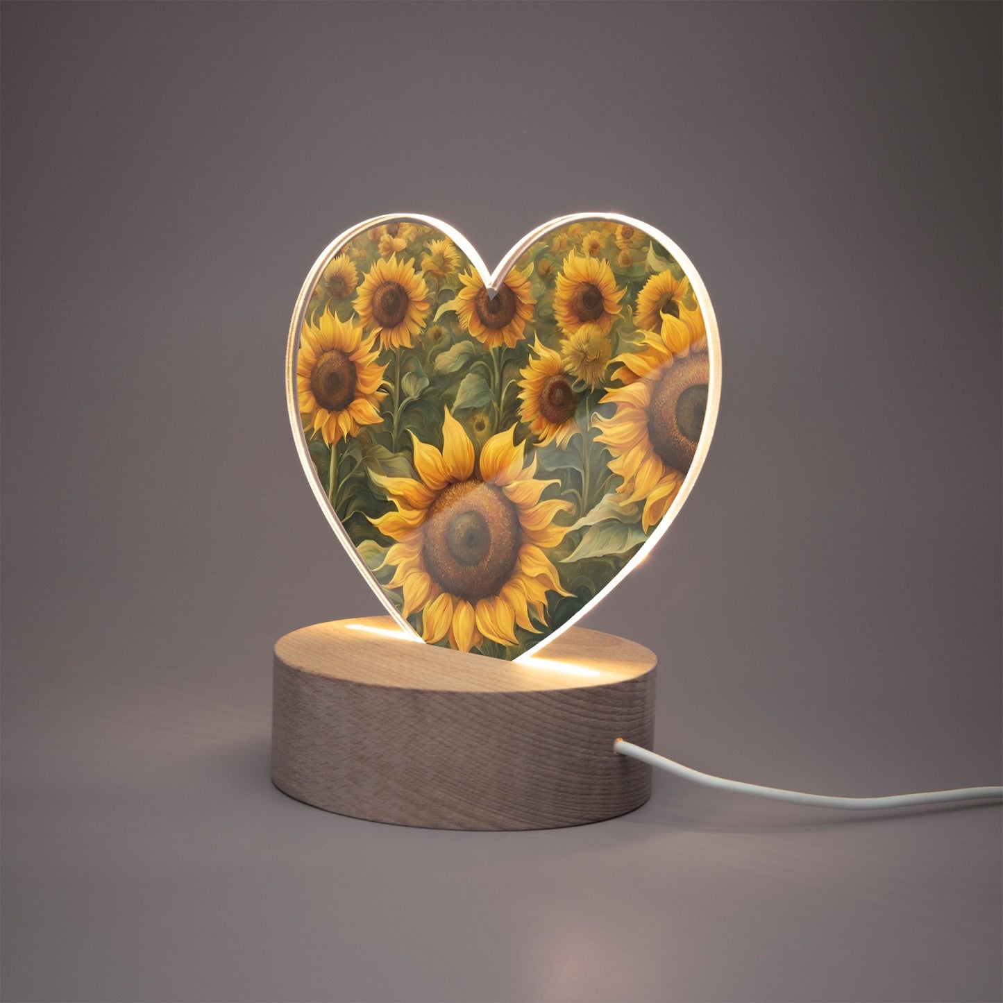 Flower Acrylic Plaque with Stand - Heart