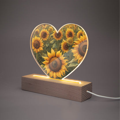 Flower Acrylic Plaque with Stand - Heart