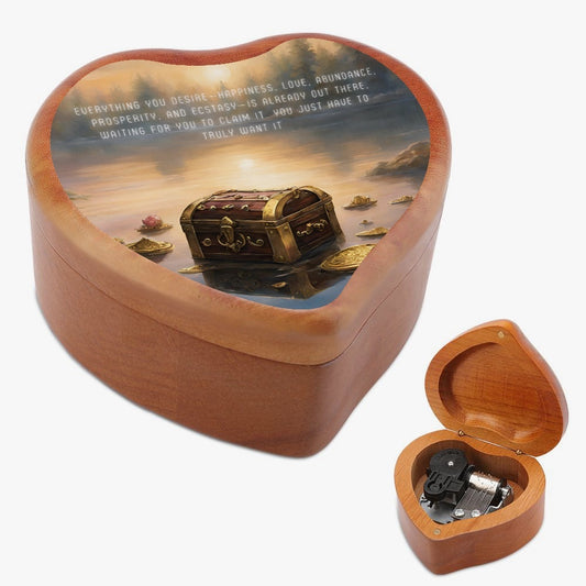 Abundance Heart Shaped Wooden Music Box