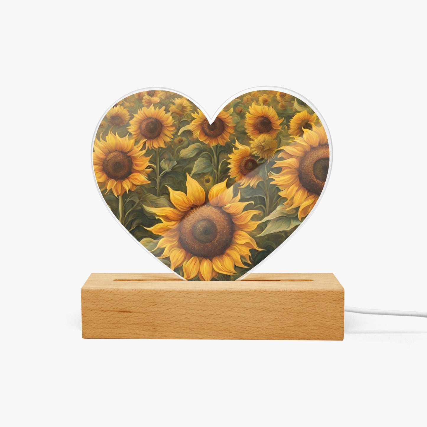 Flower Acrylic Plaque with Stand - Heart