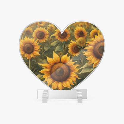 Flower Acrylic Plaque with Stand - Heart