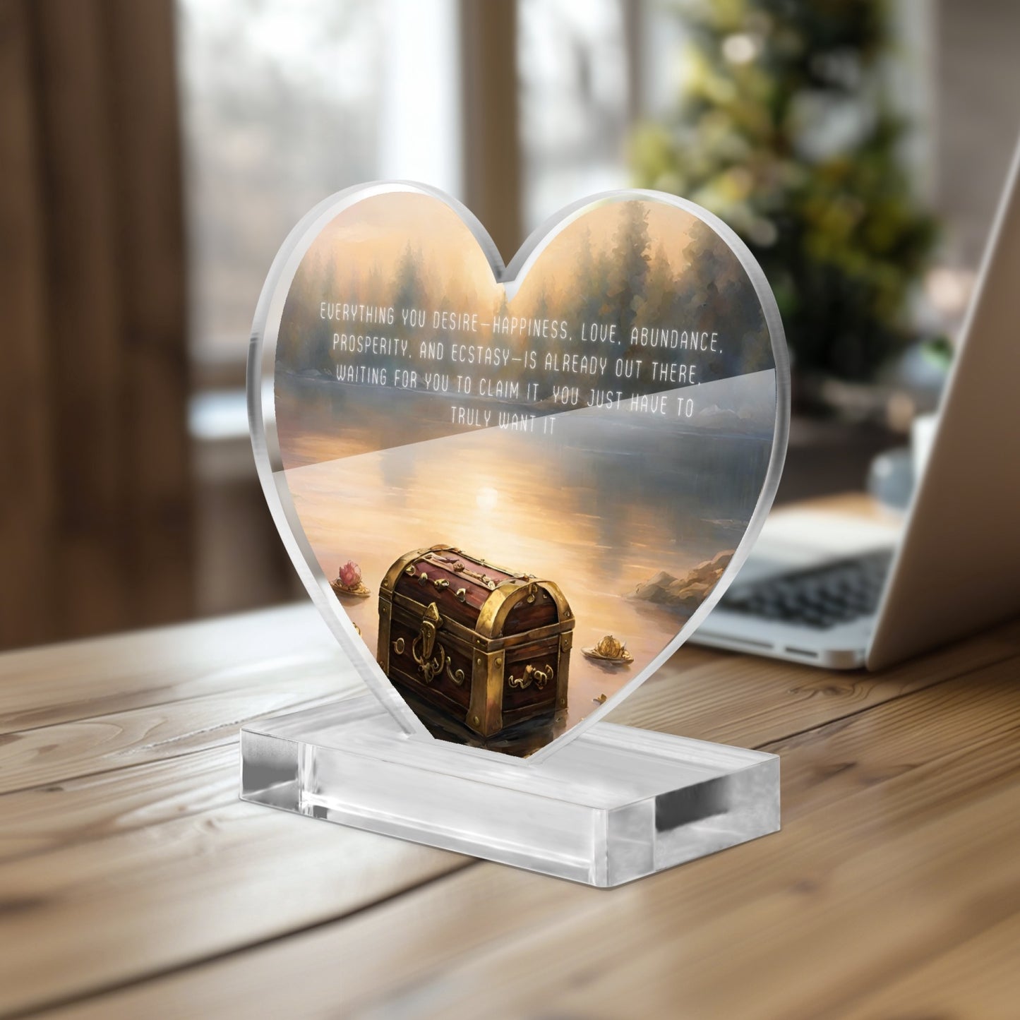 Abundance Acrylic Plaque with Stand - Heart