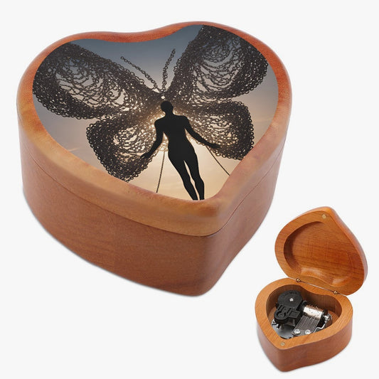 Forgive Heart Shaped Wooden Music Box