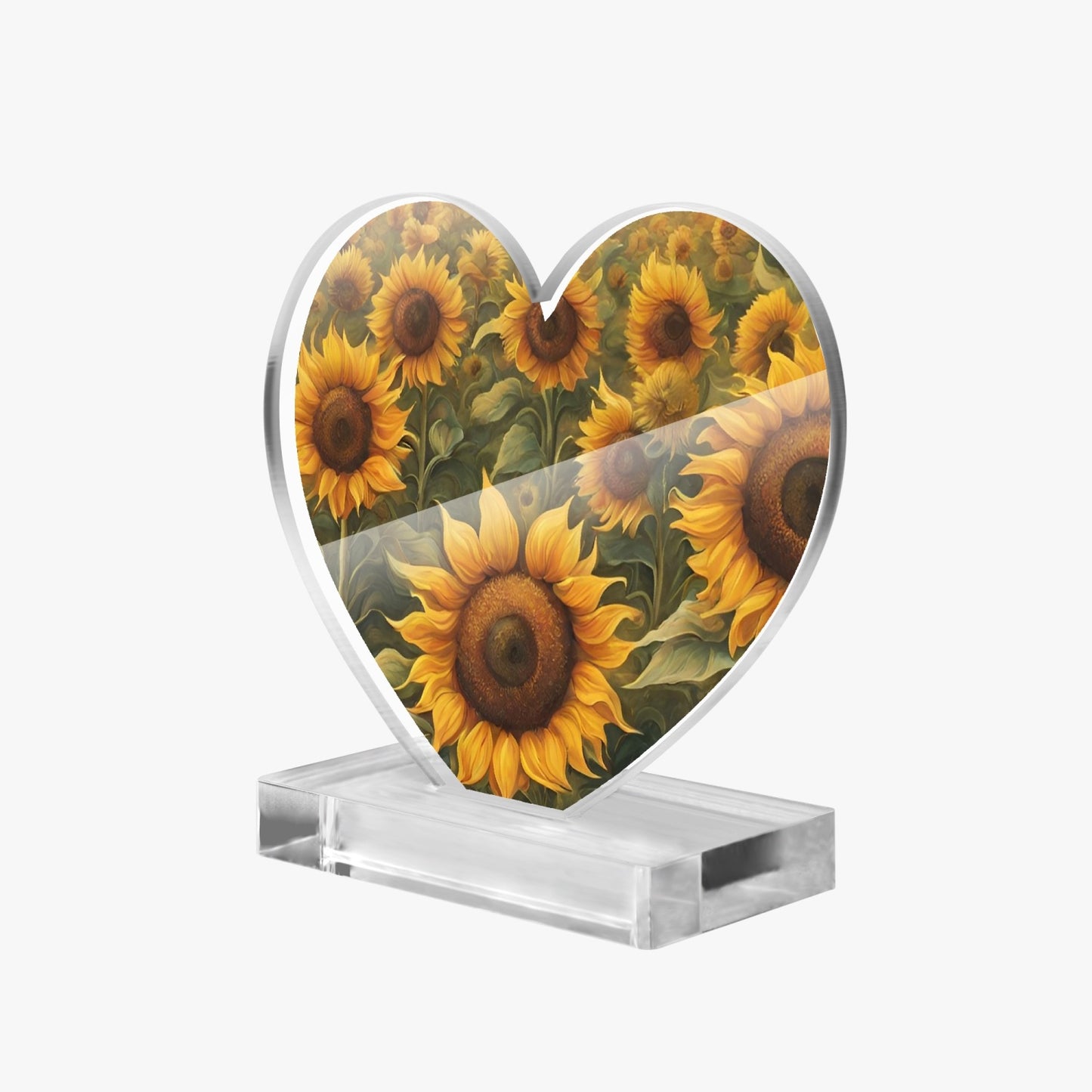 Flower Acrylic Plaque with Stand - Heart