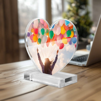 Shared Happiness Acrylic Plaque with Stand - Heart