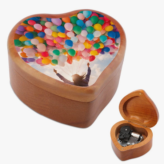 Shared Happiness Heart Shaped Wooden Music Box