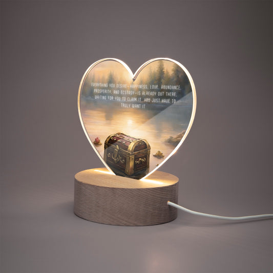 Abundance Acrylic Plaque with Stand - Heart