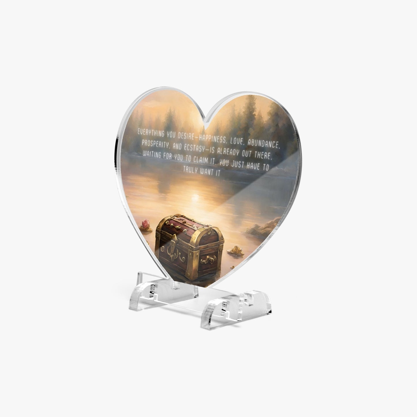 Abundance Acrylic Plaque with Stand - Heart