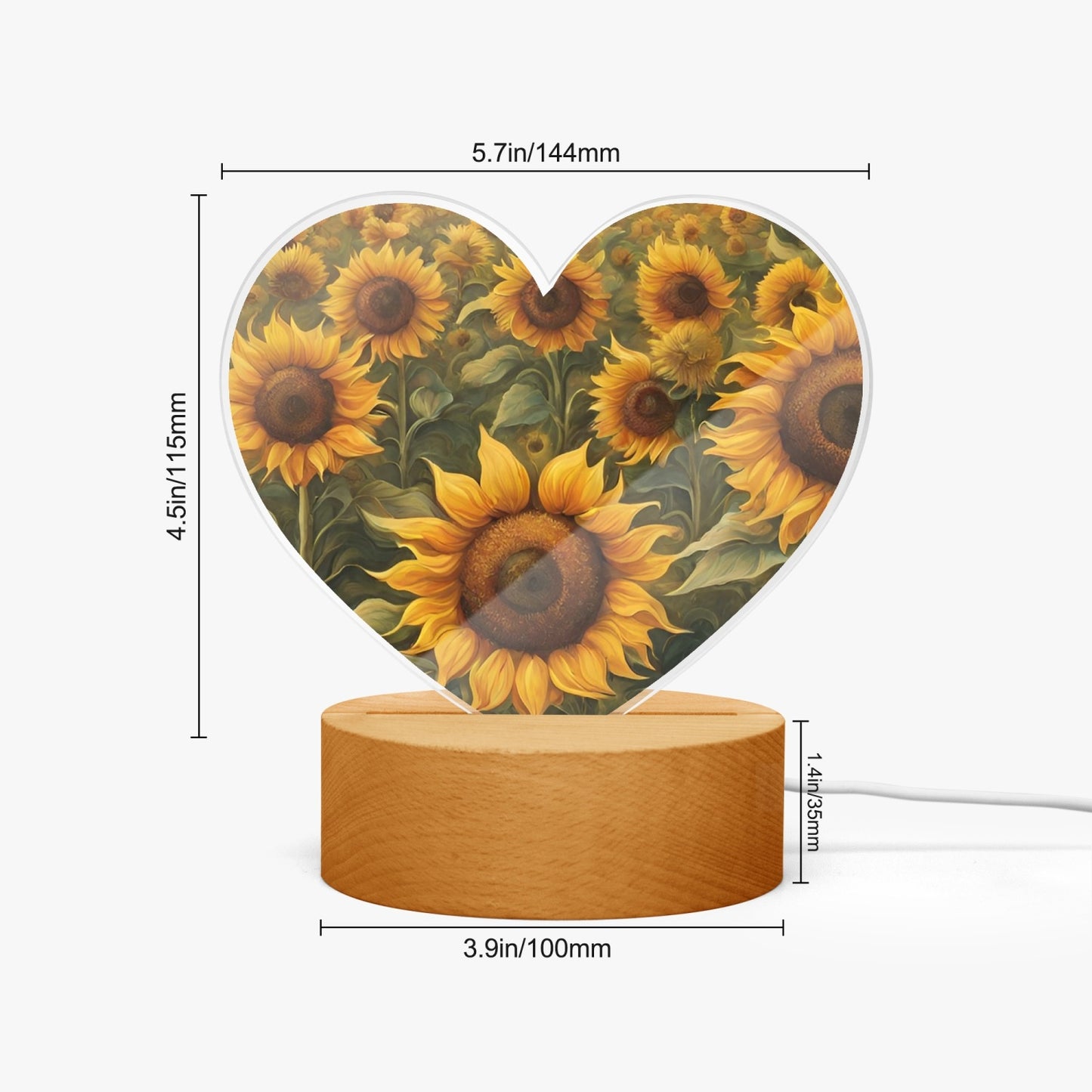 Flower Acrylic Plaque with Stand - Heart