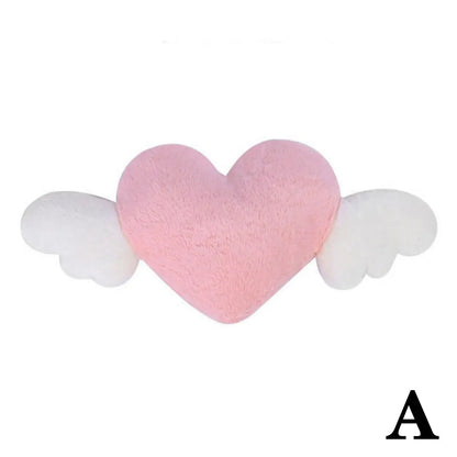 Pink Wing Embrace: Heart Support Cushion
