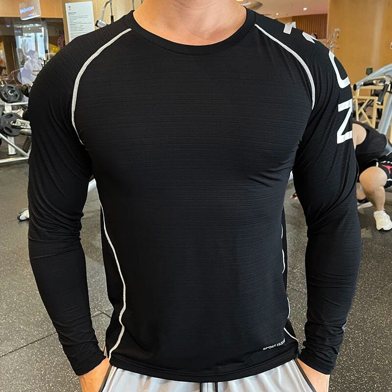 Long Sleeve Gym Shirt Men Sportswear