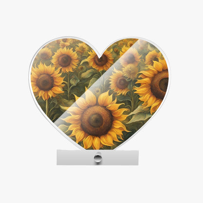 Flower Acrylic Plaque with Stand - Heart