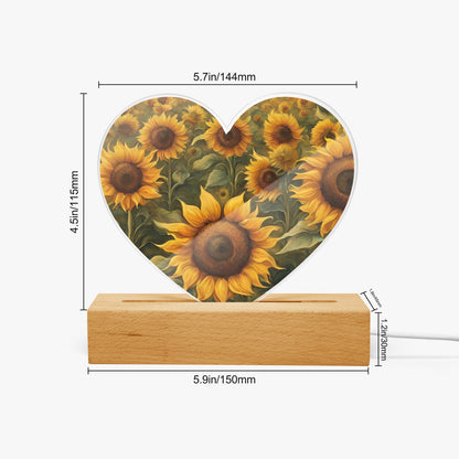 Flower Acrylic Plaque with Stand - Heart