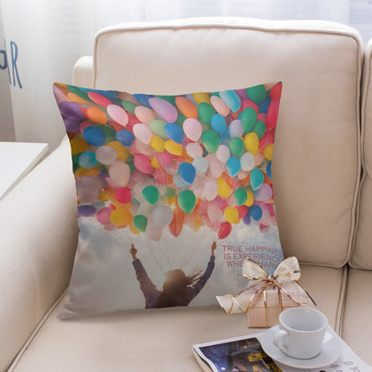 Shared Happiness 18'' Square Pillow Cover