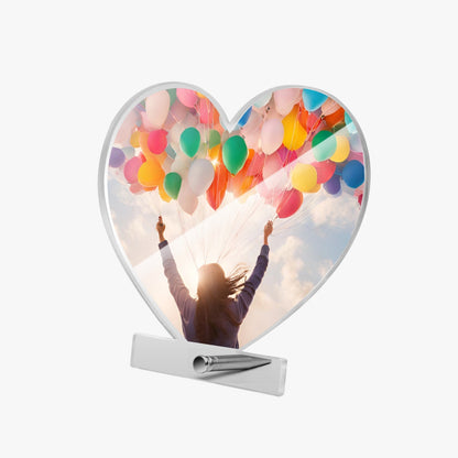 Shared Happiness Acrylic Plaque with Stand - Heart