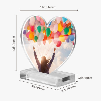 Shared Happiness Acrylic Plaque with Stand - Heart