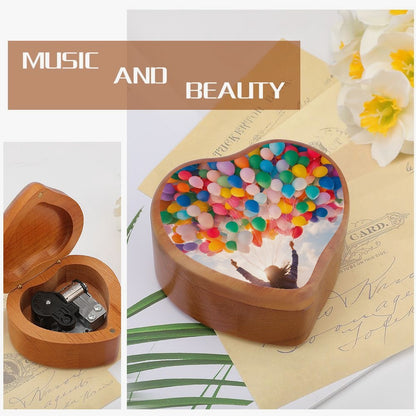 Shared Happiness Heart Shaped Wooden Music Box