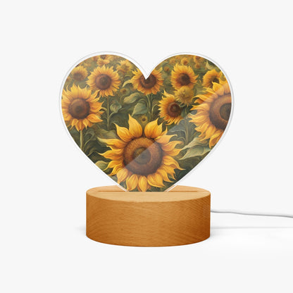 Flower Acrylic Plaque with Stand - Heart