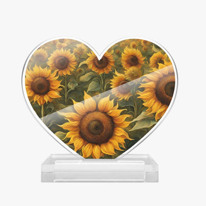 Flower Acrylic Plaque with Stand - Heart