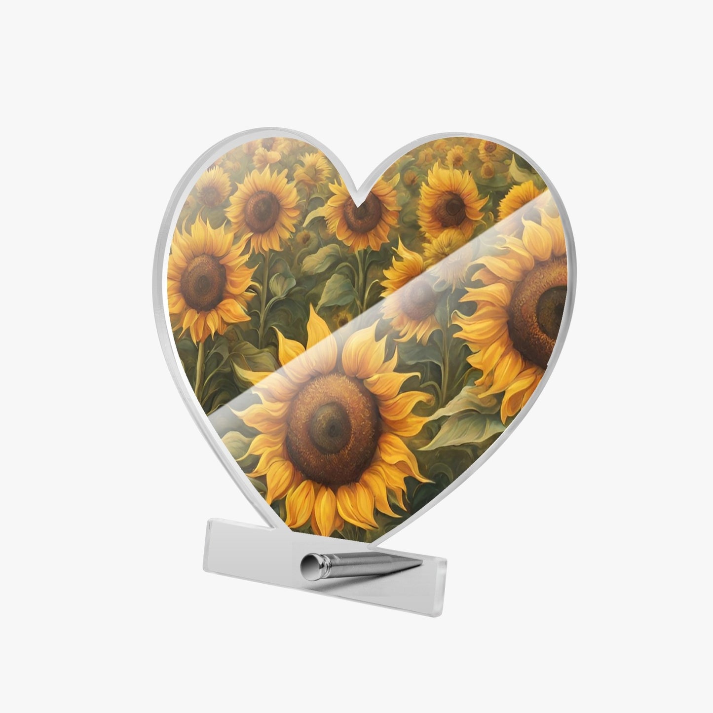 Flower Acrylic Plaque with Stand - Heart